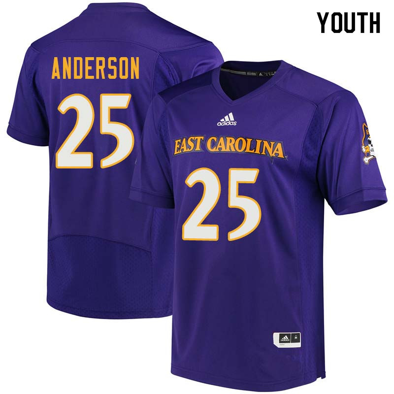 Youth #25 Devin Anderson East Carolina Pirates College Football Jerseys Sale-Purple